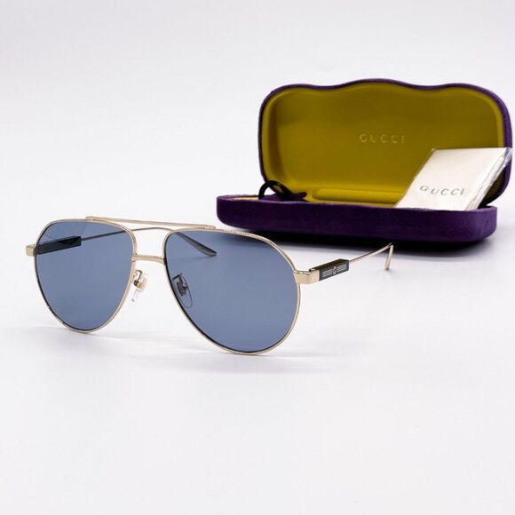 NEW GUCCI GG1311S 003 UNISEX METAL AVIATOR SUNGLASSES - Picture 1 of 14